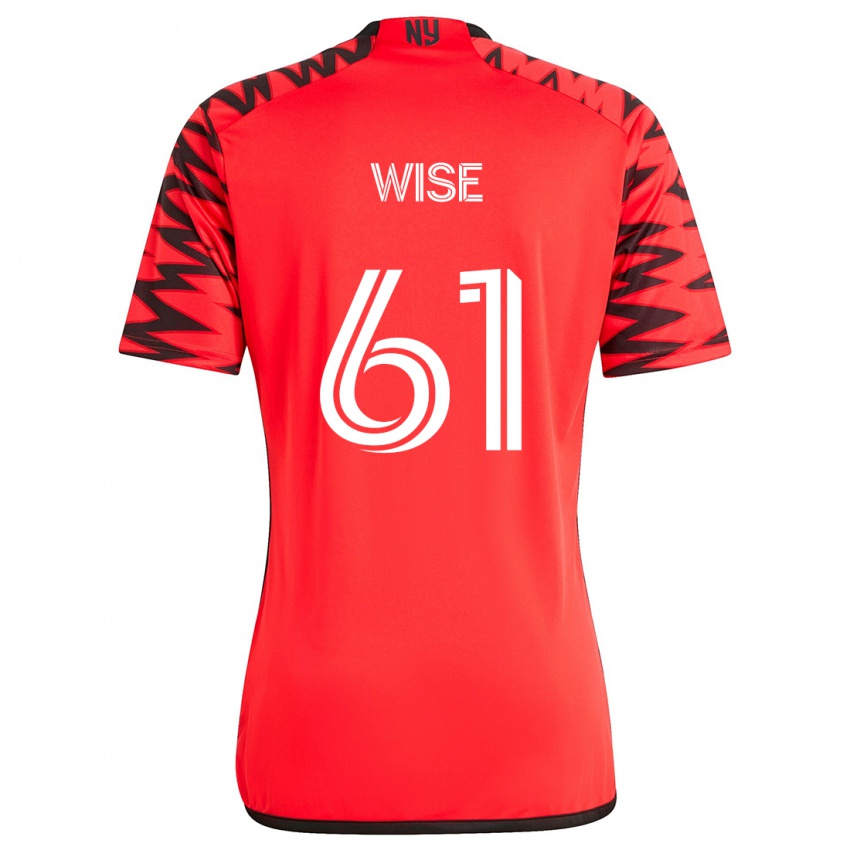 Niño Camiseta Henry Wise #61 Rojo Negro Blanco 2ª Equipación 2024/25 La Camisa Argentina