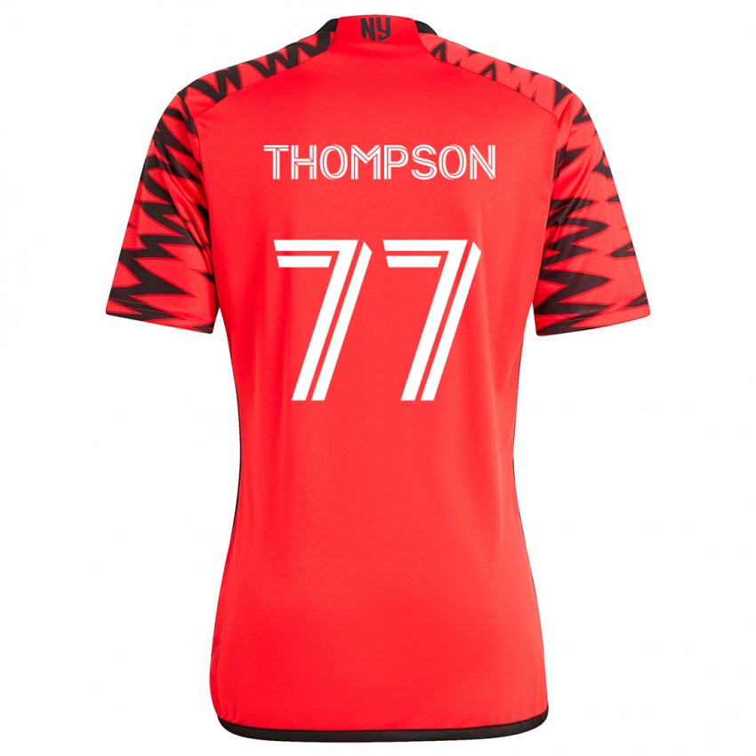 Niño Camiseta Amos Shapiro-Thompson #77 Rojo Negro Blanco 2ª Equipación 2024/25 La Camisa Argentina