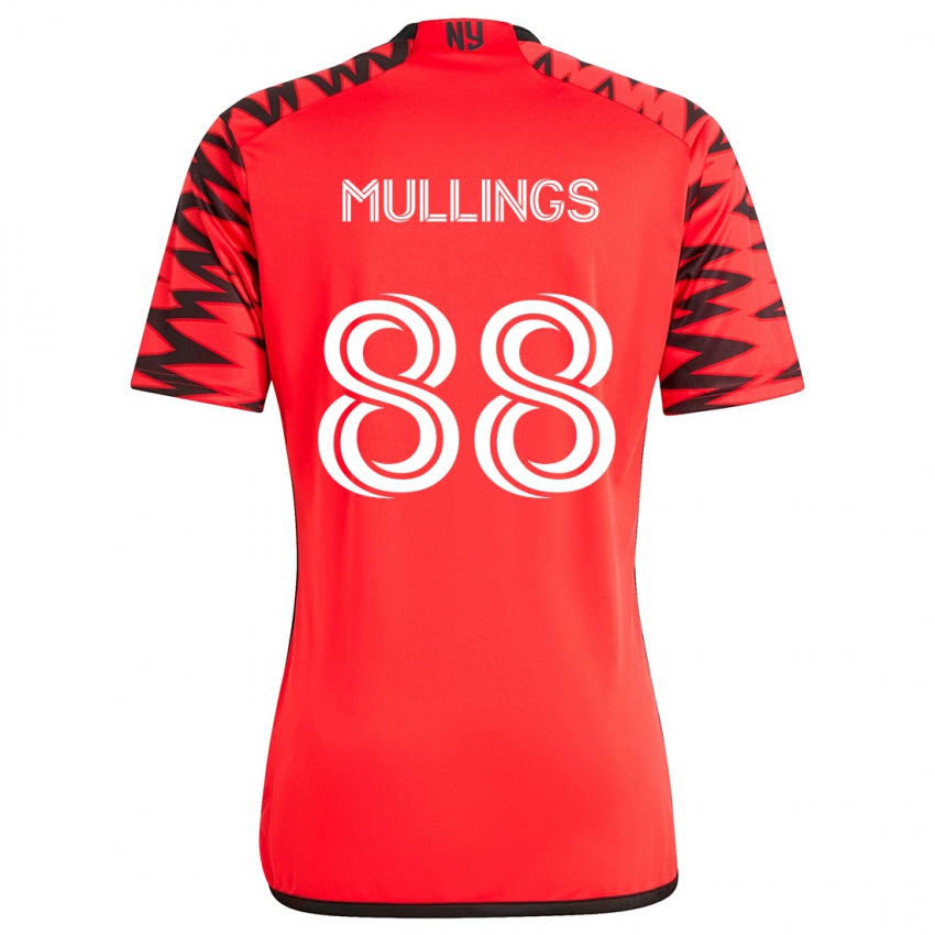 Niño Camiseta O'vonte Mullings #88 Rojo Negro Blanco 2ª Equipación 2024/25 La Camisa Argentina