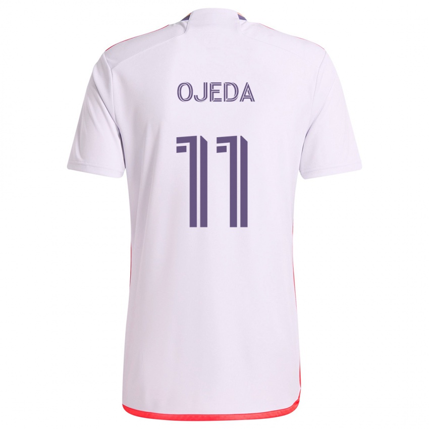 Niño Camiseta Martín Ojeda #11 Blanco Rojo Púrpura 2ª Equipación 2024/25 La Camisa Argentina