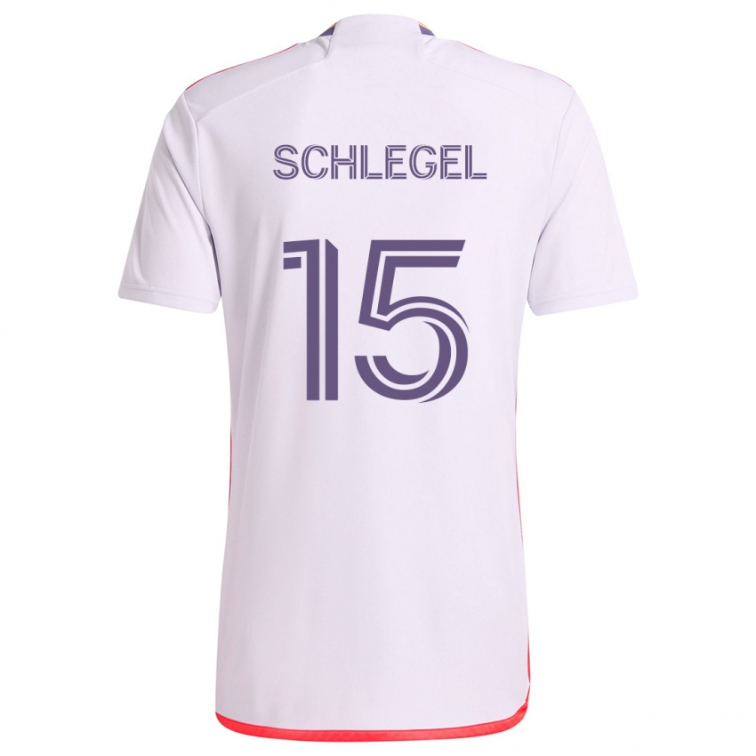 Niño Camiseta Rodrigo Schlegel #15 Blanco Rojo Púrpura 2ª Equipación 2024/25 La Camisa Argentina