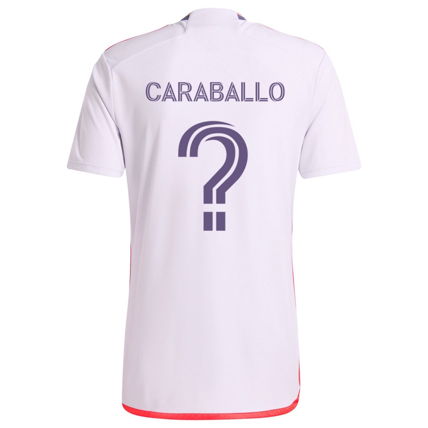 Niño Camiseta Gustavo Caraballo #0 Blanco Rojo Púrpura 2ª Equipación 2024/25 La Camisa Argentina