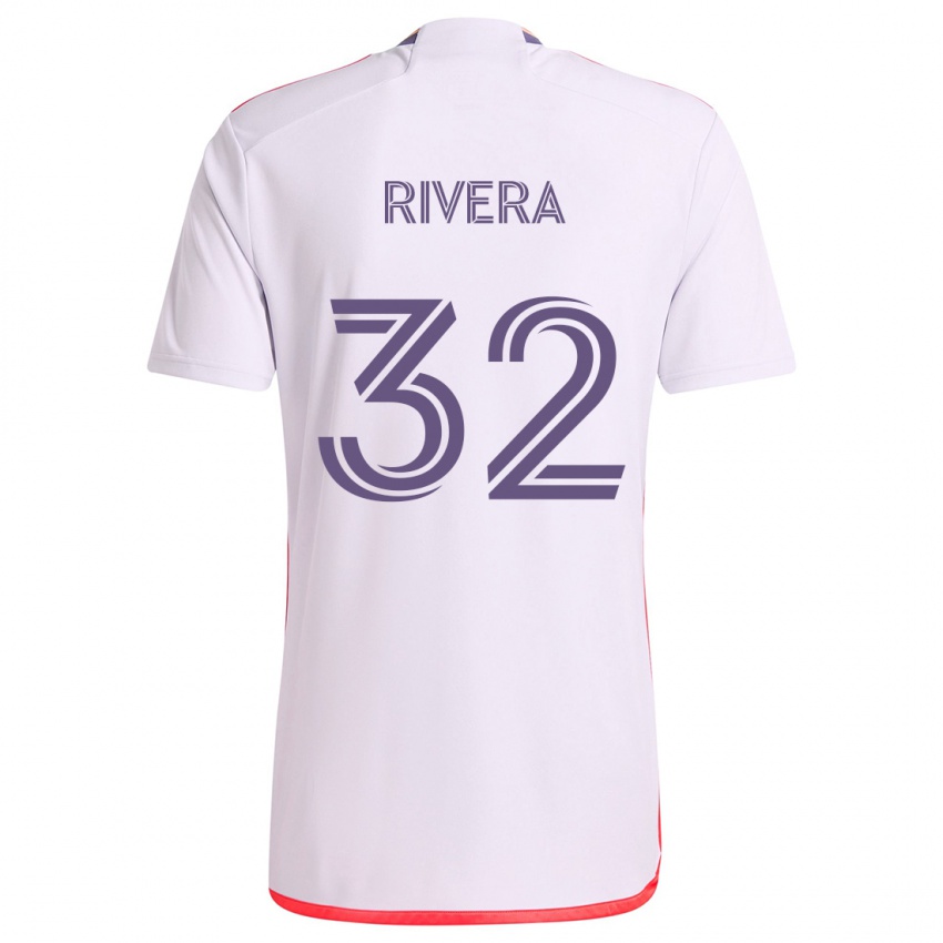 Niño Camiseta Wilfredo Rivera #32 Blanco Rojo Púrpura 2ª Equipación 2024/25 La Camisa Argentina