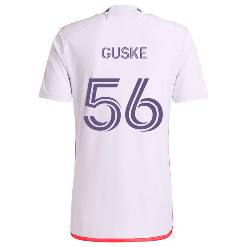 Niño Camiseta Colin Guske #56 Blanco Rojo Púrpura 2ª Equipación 2024/25 La Camisa Argentina