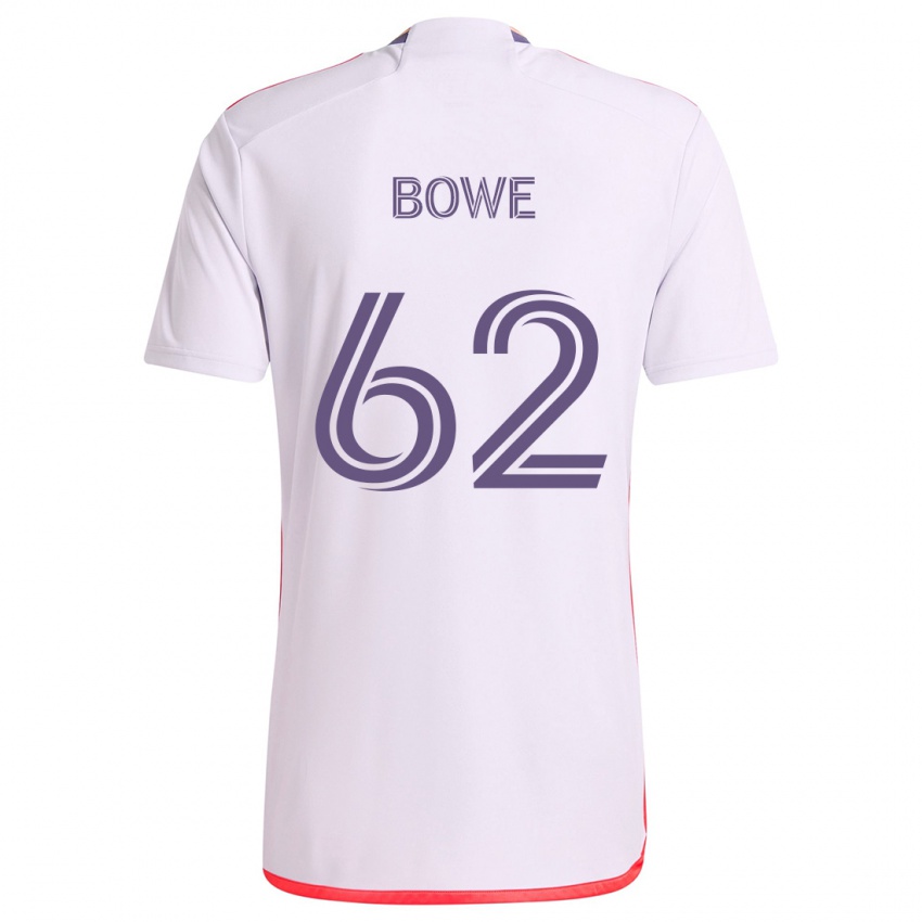 Niño Camiseta Thomas Bowe #62 Blanco Rojo Púrpura 2ª Equipación 2024/25 La Camisa Argentina