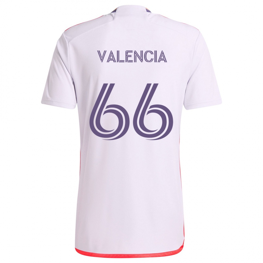 Niño Camiseta Yeiler Valencia #66 Blanco Rojo Púrpura 2ª Equipación 2024/25 La Camisa Argentina