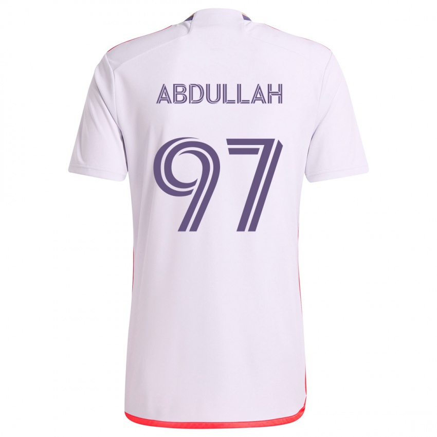 Niño Camiseta Majed Abdullah #97 Blanco Rojo Púrpura 2ª Equipación 2024/25 La Camisa Argentina