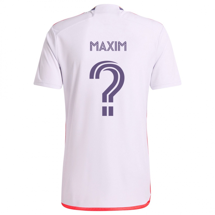 Niño Camiseta Luca Maxim #0 Blanco Rojo Púrpura 2ª Equipación 2024/25 La Camisa Argentina