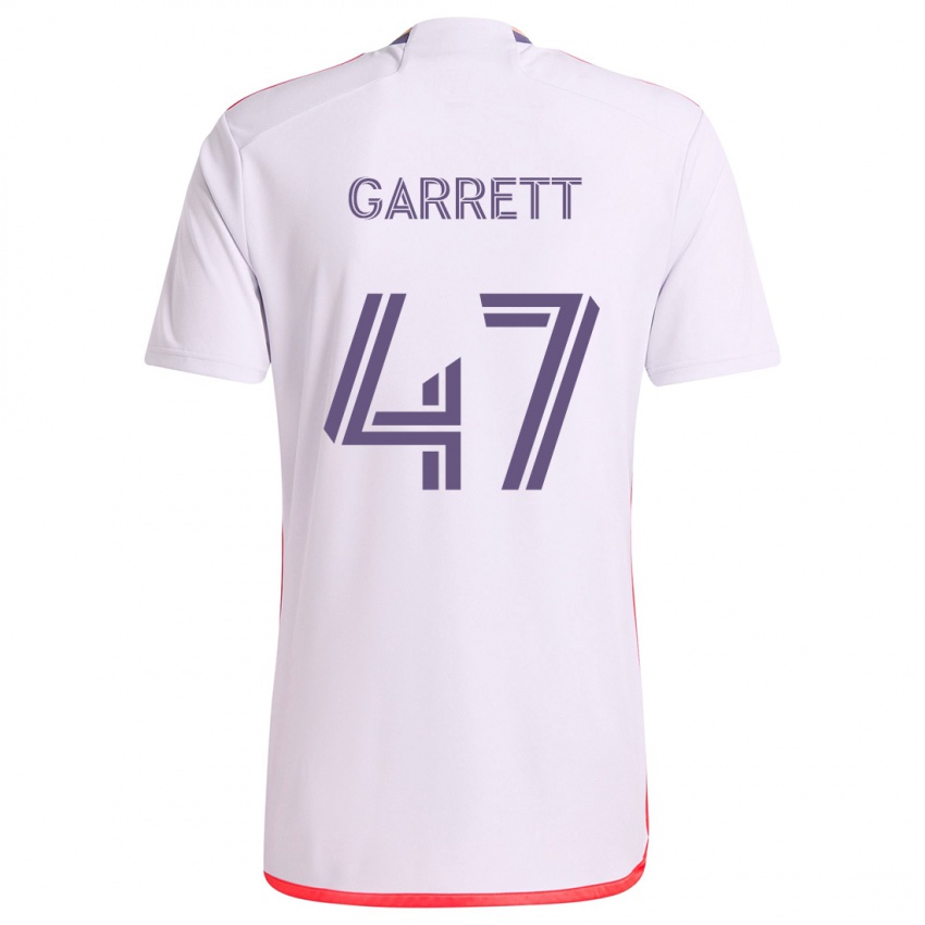 Niño Camiseta Ian Garrett #47 Blanco Rojo Púrpura 2ª Equipación 2024/25 La Camisa Argentina