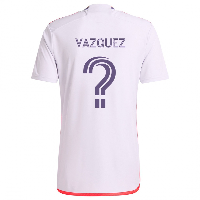 Niño Camiseta Daniel Vazquez #0 Blanco Rojo Púrpura 2ª Equipación 2024/25 La Camisa Argentina