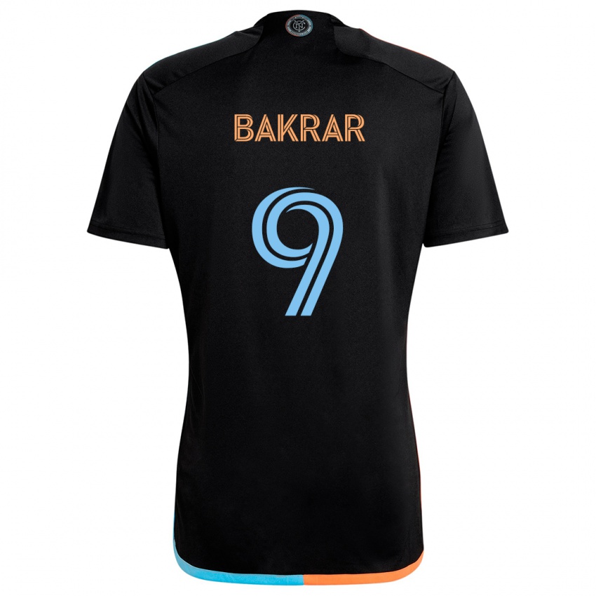 Niño Camiseta Monsef Bakrar #9 Negro Naranja Azul 2ª Equipación 2024/25 La Camisa Argentina