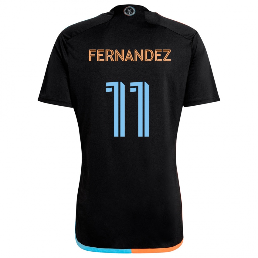 Niño Camiseta Julián Fernández #11 Negro Naranja Azul 2ª Equipación 2024/25 La Camisa Argentina