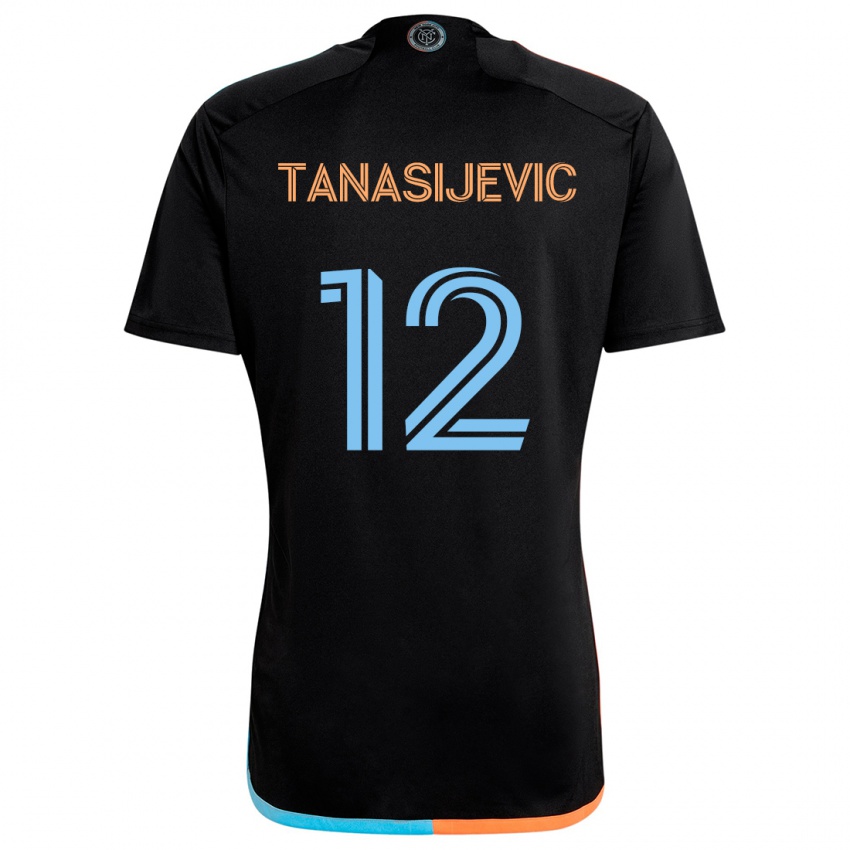 Niño Camiseta Strahinja Tanasijevic #12 Negro Naranja Azul 2ª Equipación 2024/25 La Camisa Argentina