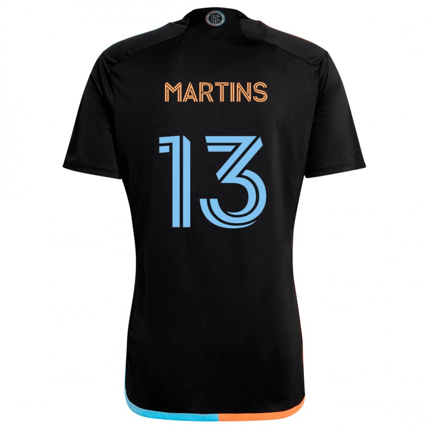 Niño Camiseta Thiago Martins #13 Negro Naranja Azul 2ª Equipación 2024/25 La Camisa Argentina