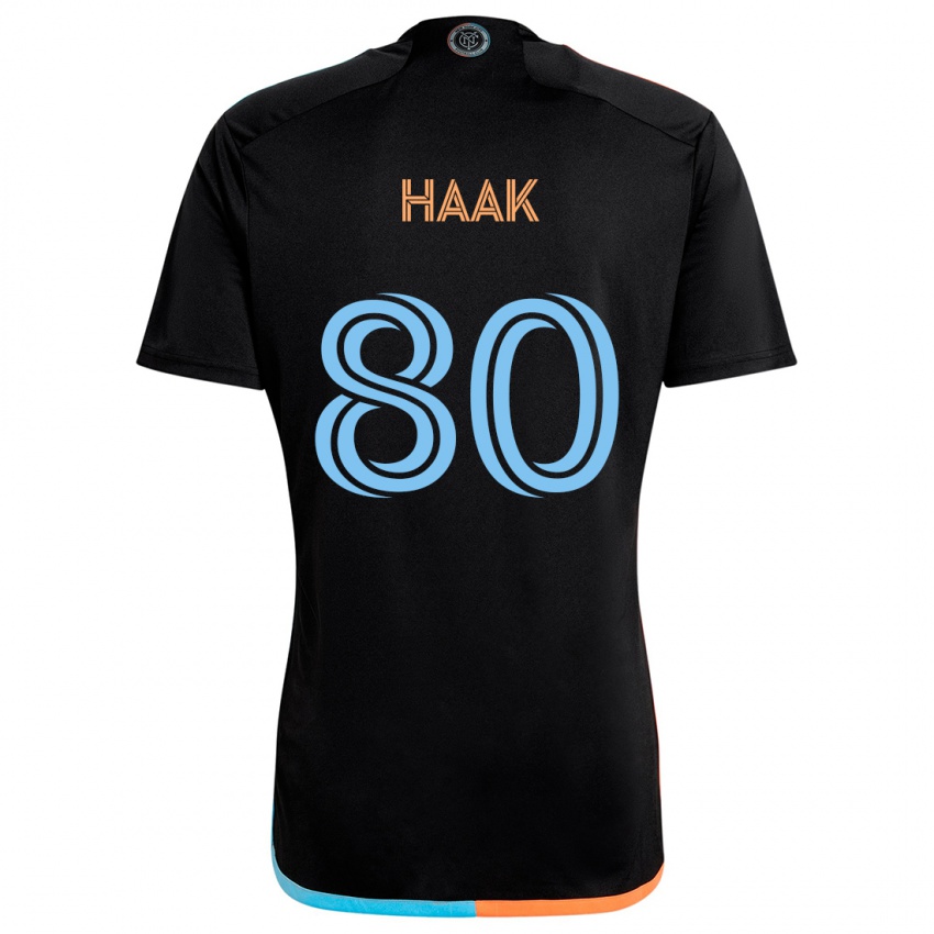 Niño Camiseta Justin Haak #80 Negro Naranja Azul 2ª Equipación 2024/25 La Camisa Argentina