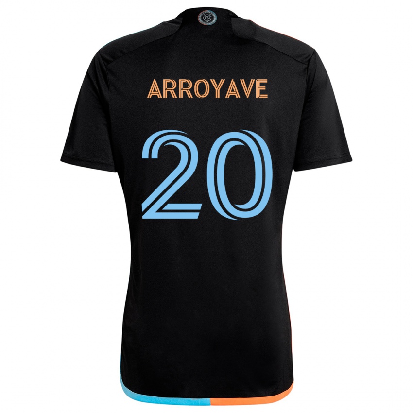 Niño Camiseta Jacob Arroyave #20 Negro Naranja Azul 2ª Equipación 2024/25 La Camisa Argentina