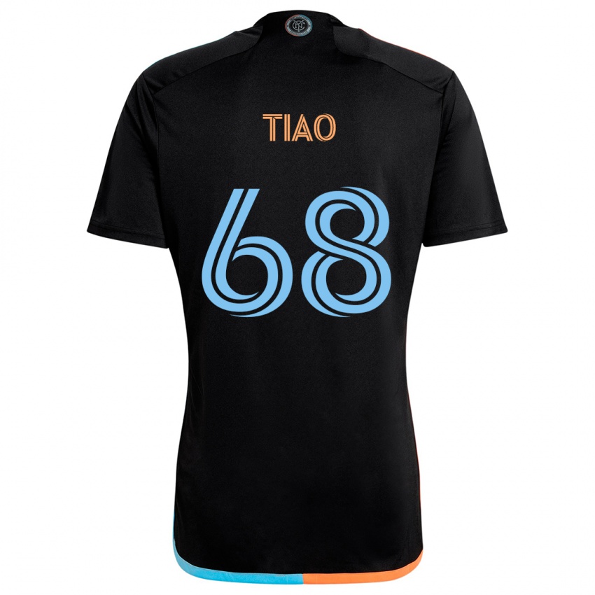 Niño Camiseta Christopher Tiao #68 Negro Naranja Azul 2ª Equipación 2024/25 La Camisa Argentina