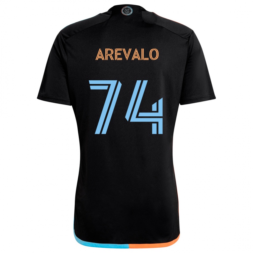 Niño Camiseta Ronny Arévalo #74 Negro Naranja Azul 2ª Equipación 2024/25 La Camisa Argentina