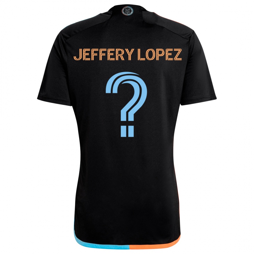 Niño Camiseta Jeffery López #0 Negro Naranja Azul 2ª Equipación 2024/25 La Camisa Argentina