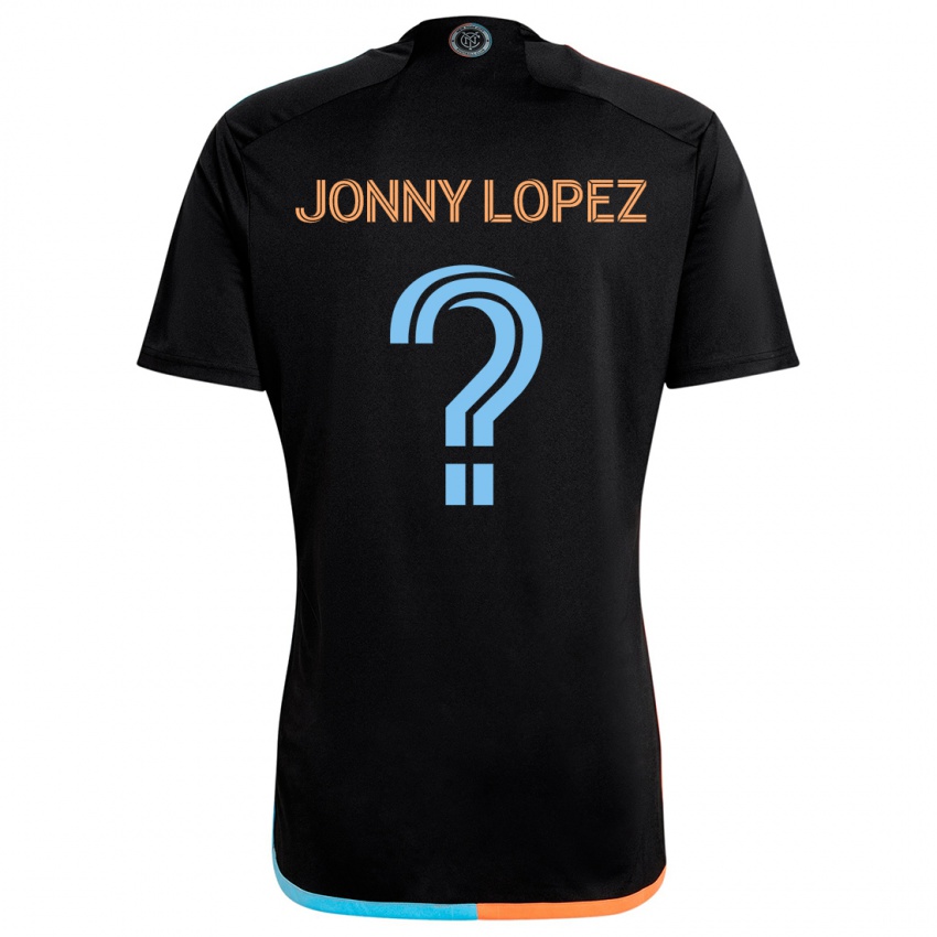 Niño Camiseta Jonny Lopez #0 Negro Naranja Azul 2ª Equipación 2024/25 La Camisa Argentina