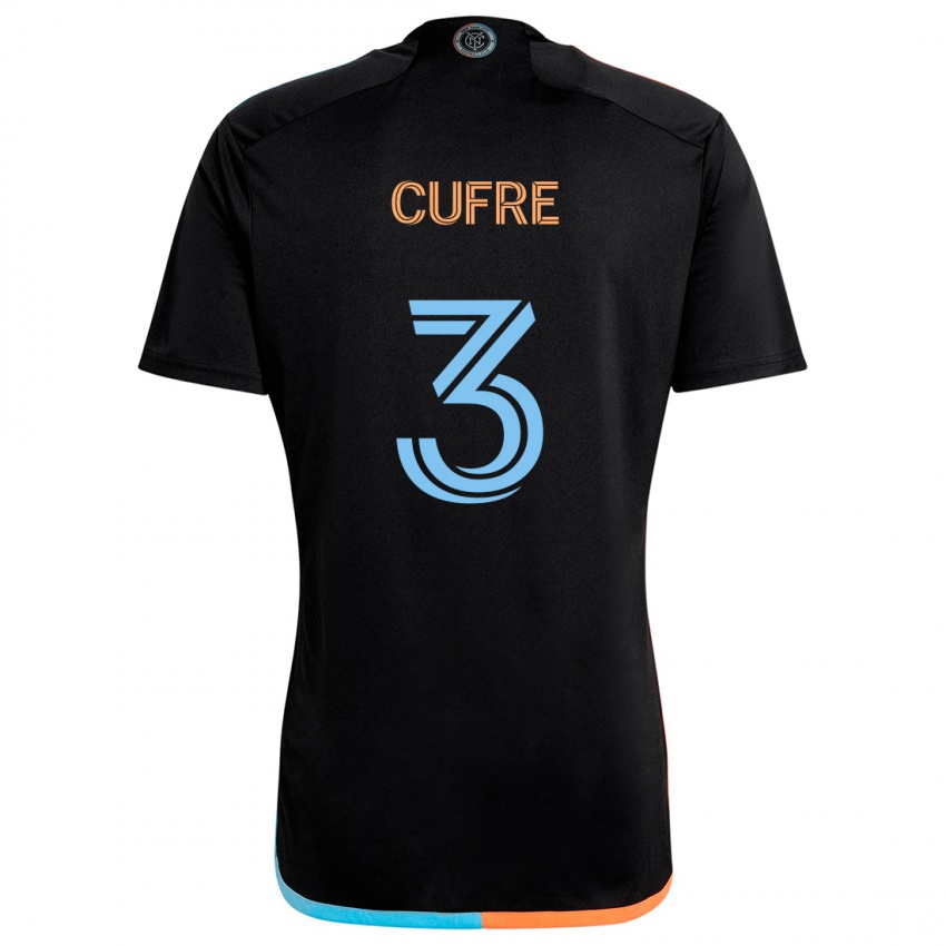 Niño Camiseta Braian Cufré #3 Negro Naranja Azul 2ª Equipación 2024/25 La Camisa Argentina