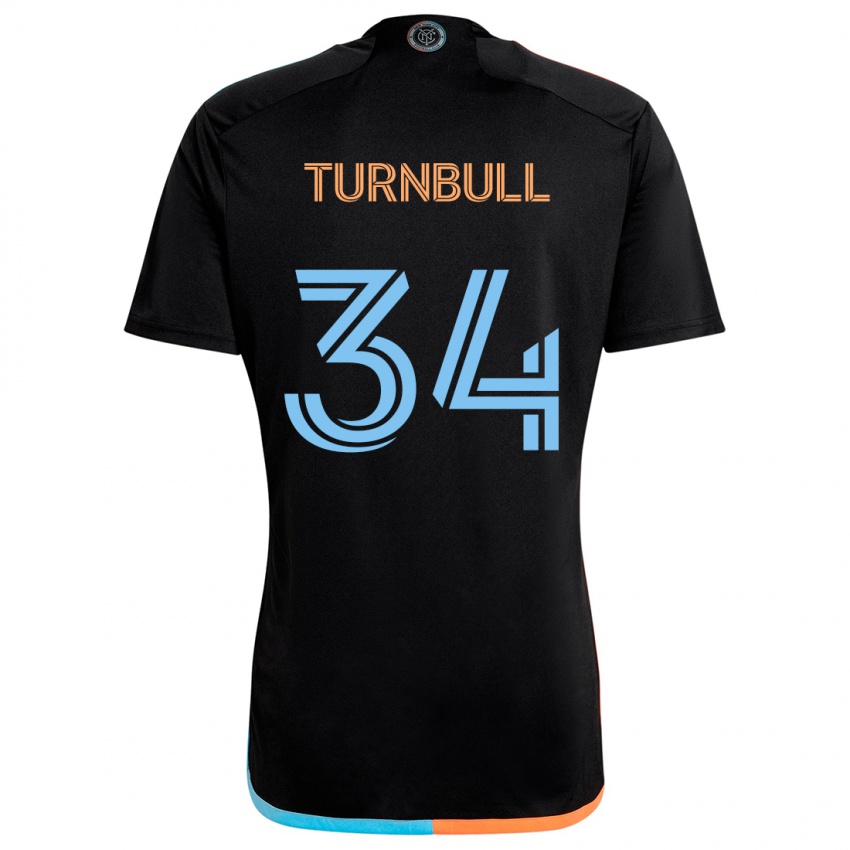 Niño Camiseta Stephen Turnbull #34 Negro Naranja Azul 2ª Equipación 2024/25 La Camisa Argentina