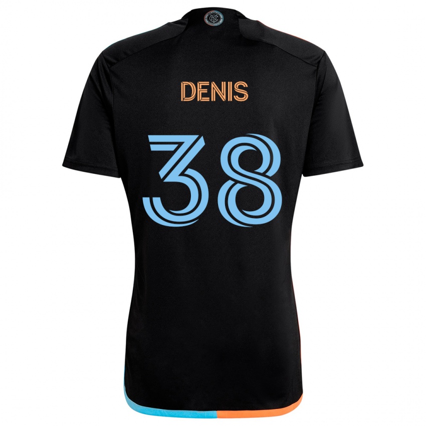 Niño Camiseta John Denis #38 Negro Naranja Azul 2ª Equipación 2024/25 La Camisa Argentina