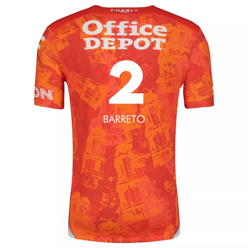 Niño Camiseta Sergio Barreto #2 Naranja Blanco 2ª Equipación 2024/25 La Camisa Argentina