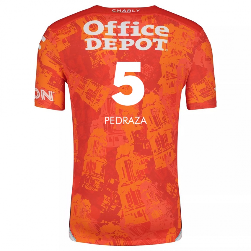 Niño Camiseta Pedro Pedraza #5 Naranja Blanco 2ª Equipación 2024/25 La Camisa Argentina