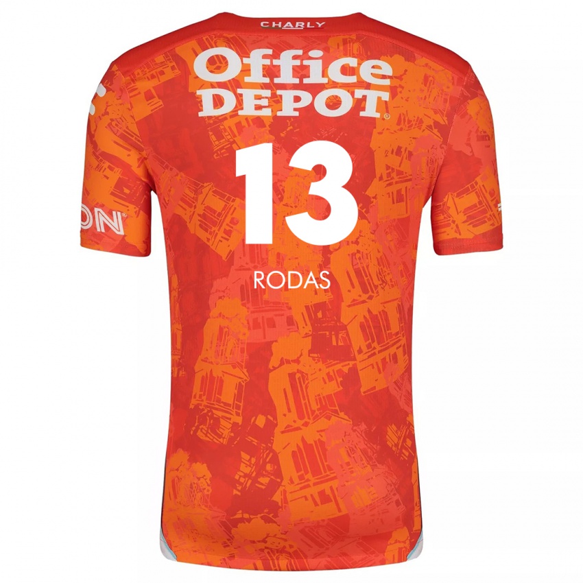 Niño Camiseta Carlos Rodas #13 Naranja Blanco 2ª Equipación 2024/25 La Camisa Argentina