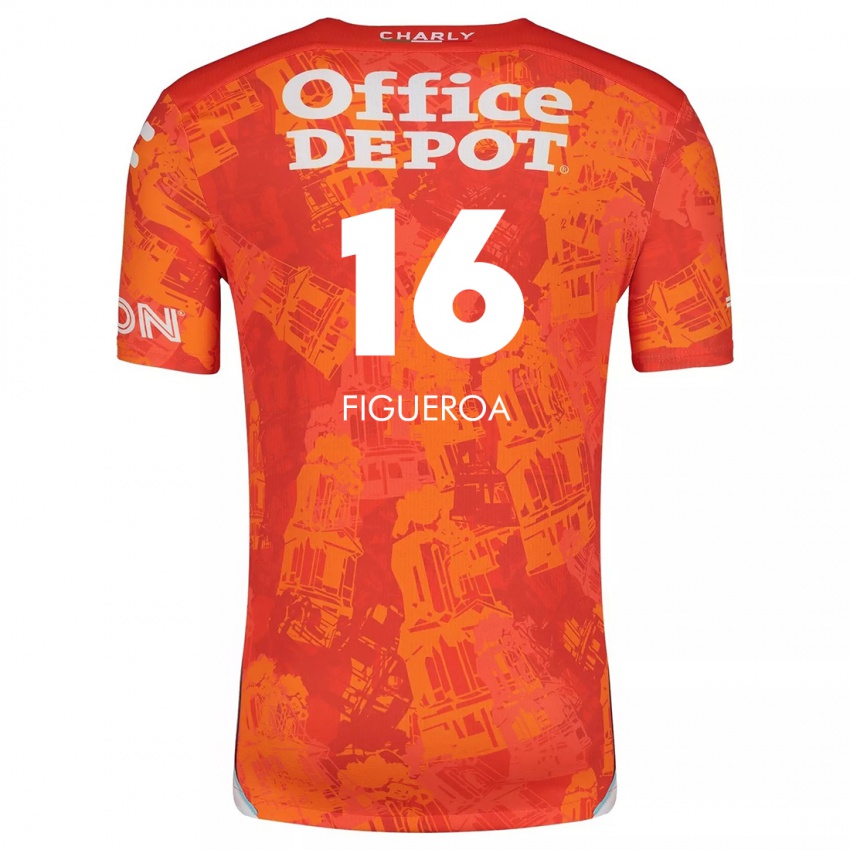 Niño Camiseta Antonio Figueroa #16 Naranja Blanco 2ª Equipación 2024/25 La Camisa Argentina