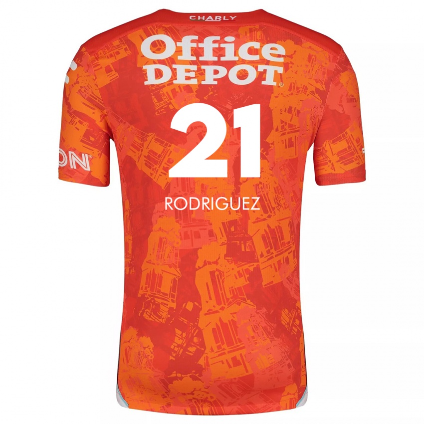 Niño Camiseta Valentín Rodríguez #21 Naranja Blanco 2ª Equipación 2024/25 La Camisa Argentina