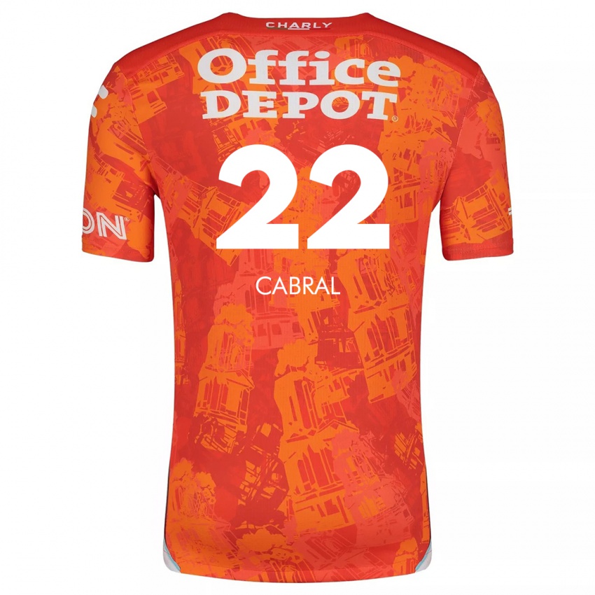 Niño Camiseta Gustavo Cabral #22 Naranja Blanco 2ª Equipación 2024/25 La Camisa Argentina