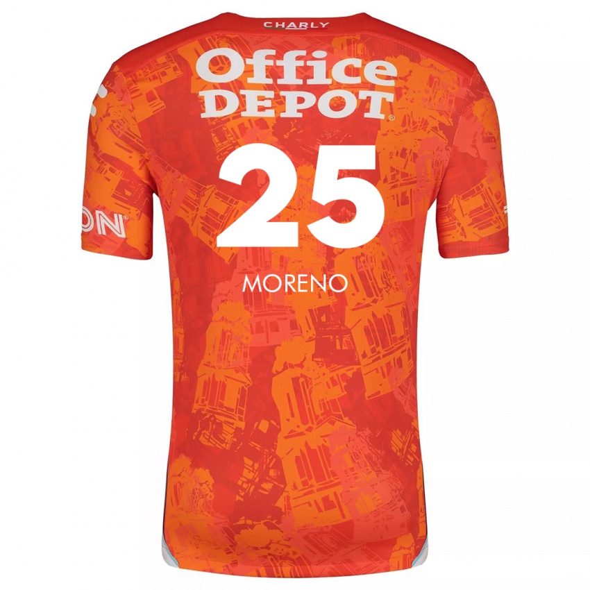 Niño Camiseta Carlos Moreno #25 Naranja Blanco 2ª Equipación 2024/25 La Camisa Argentina