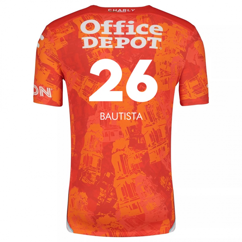 Niño Camiseta Alán Bautista #26 Naranja Blanco 2ª Equipación 2024/25 La Camisa Argentina