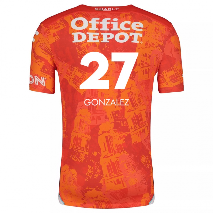 Niño Camiseta Owen González #27 Naranja Blanco 2ª Equipación 2024/25 La Camisa Argentina