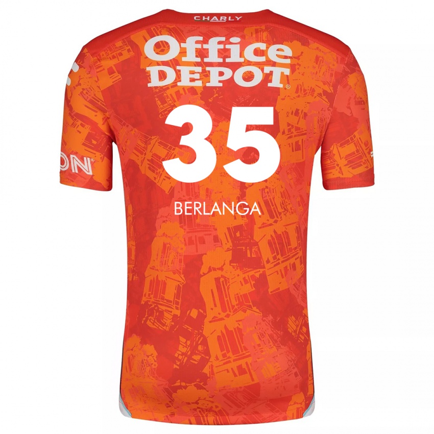 Niño Camiseta Jorge Berlanga #35 Naranja Blanco 2ª Equipación 2024/25 La Camisa Argentina