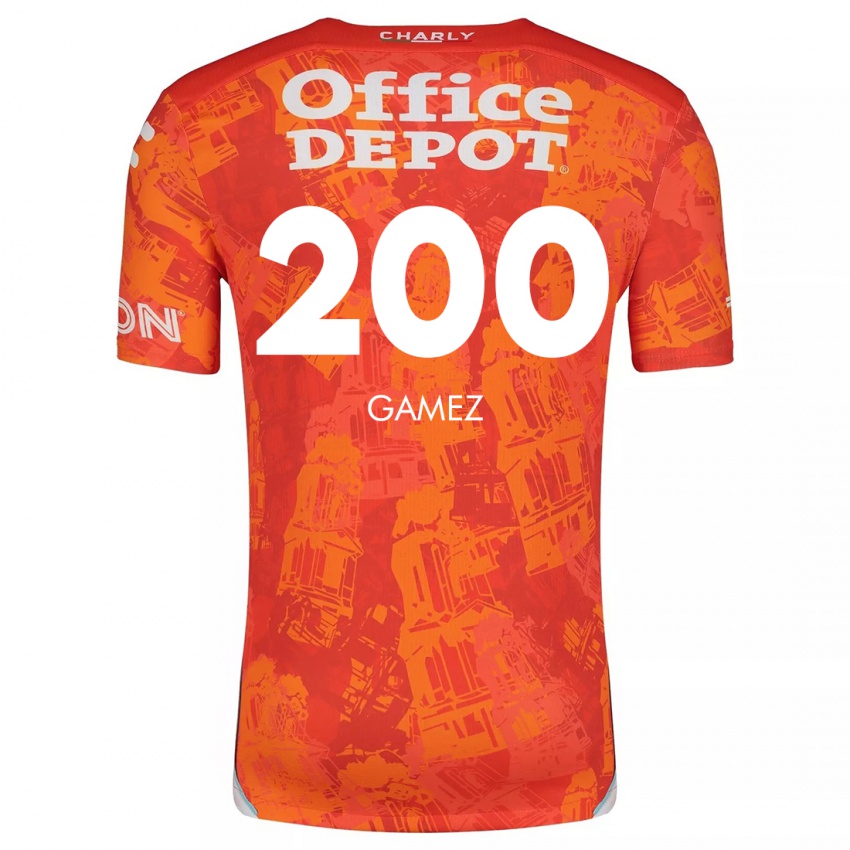 Niño Camiseta Sergio Gámez #200 Naranja Blanco 2ª Equipación 2024/25 La Camisa Argentina