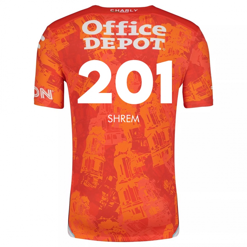 Niño Camiseta David Shrem #201 Naranja Blanco 2ª Equipación 2024/25 La Camisa Argentina