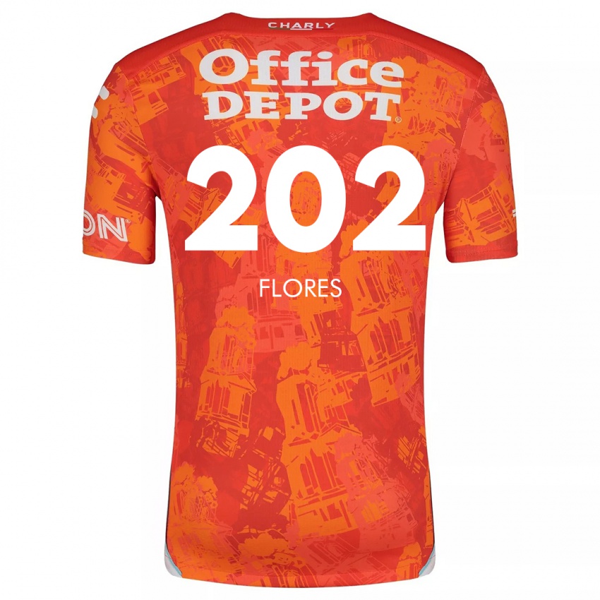 Niño Camiseta Luis Flores #202 Naranja Blanco 2ª Equipación 2024/25 La Camisa Argentina