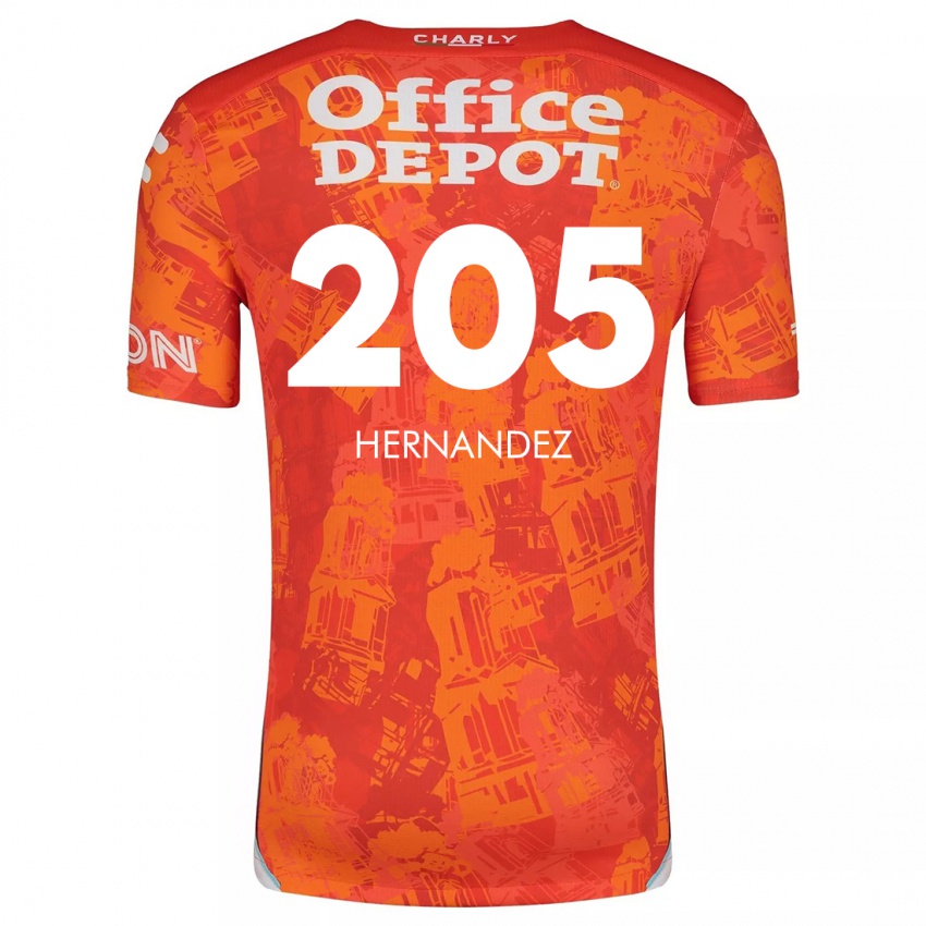 Niño Camiseta Sergio Hernández #205 Naranja Blanco 2ª Equipación 2024/25 La Camisa Argentina