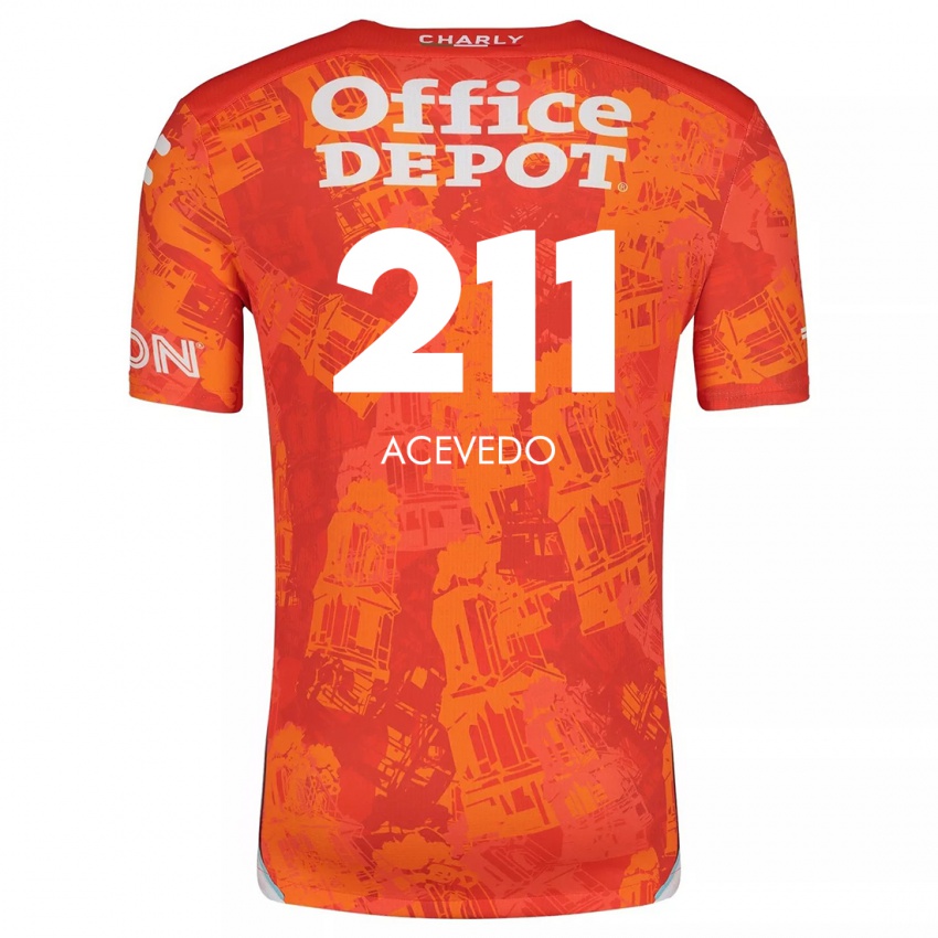 Niño Camiseta Gerardo Acevedo #211 Naranja Blanco 2ª Equipación 2024/25 La Camisa Argentina