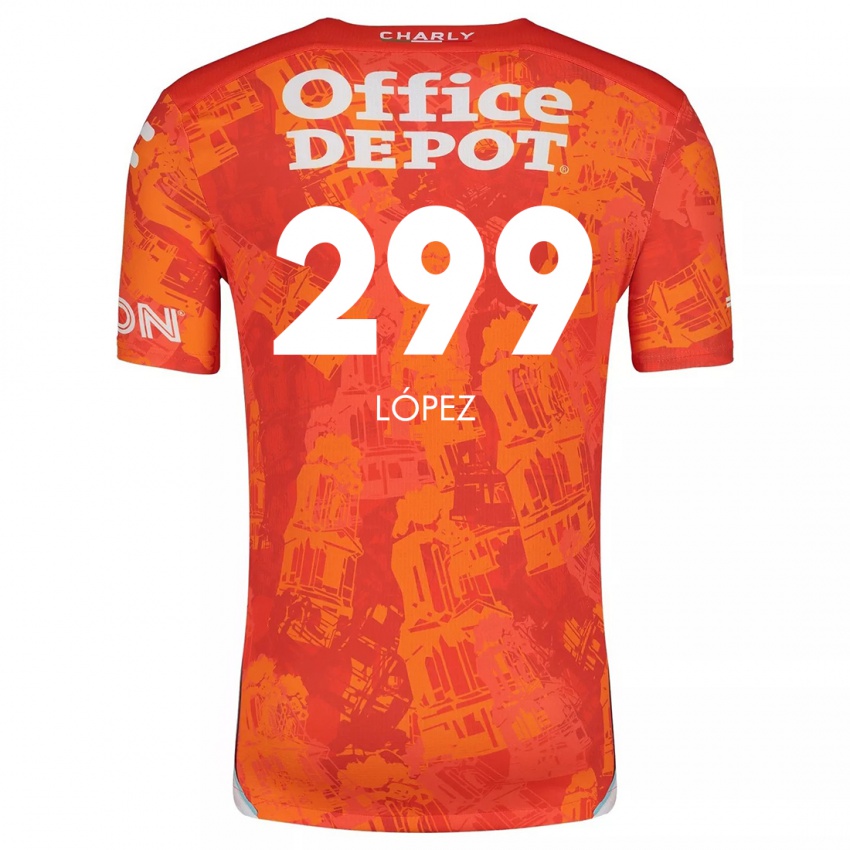 Niño Camiseta Santiago López #299 Naranja Blanco 2ª Equipación 2024/25 La Camisa Argentina