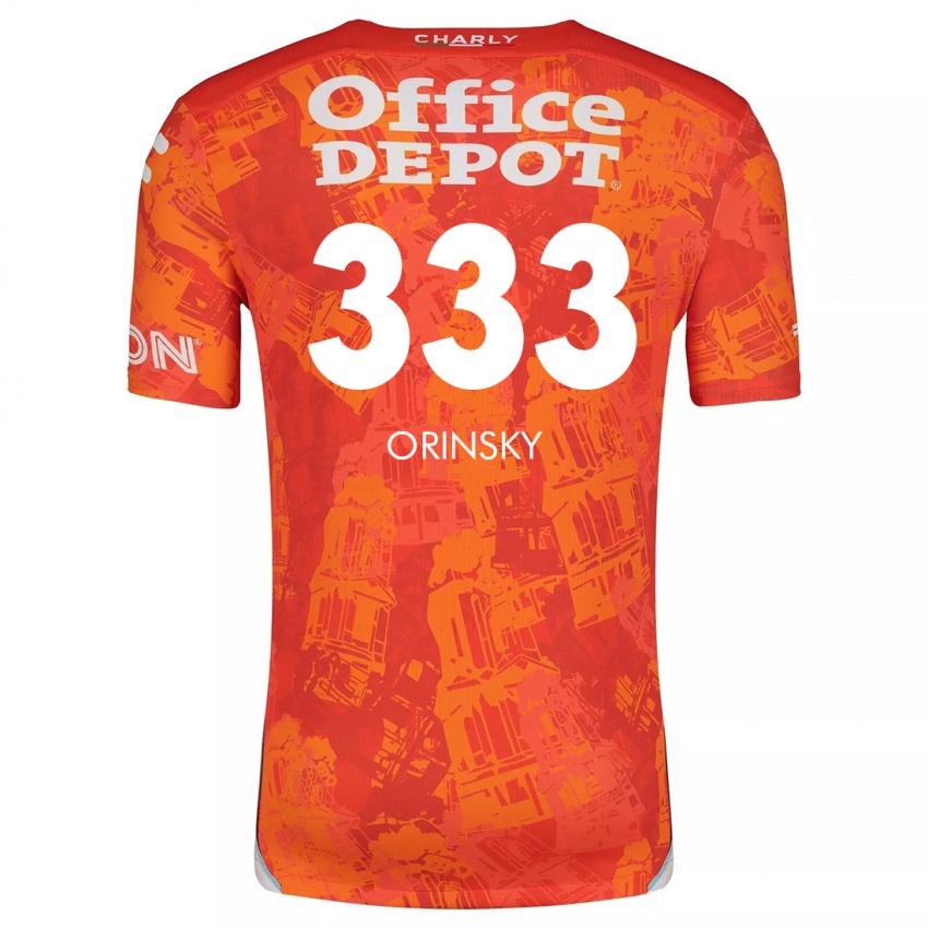 Niño Camiseta Edson Orinsky #333 Naranja Blanco 2ª Equipación 2024/25 La Camisa Argentina