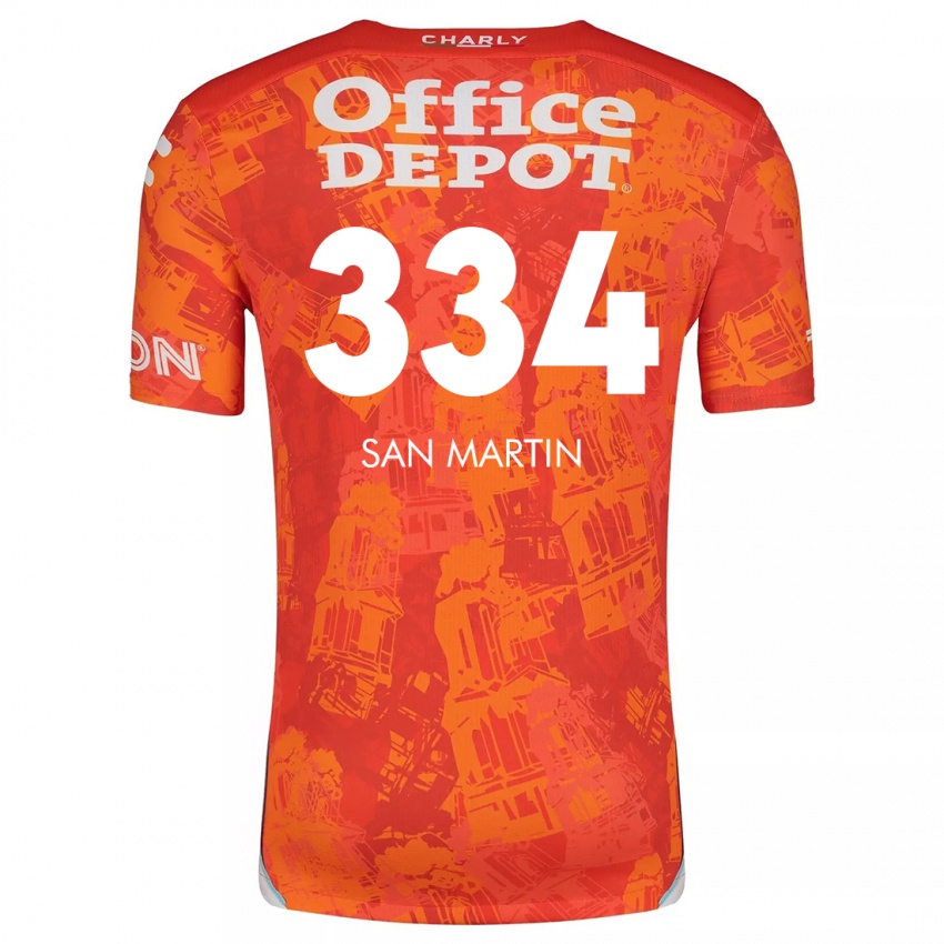 Niño Camiseta Uziel San Martín #334 Naranja Blanco 2ª Equipación 2024/25 La Camisa Argentina