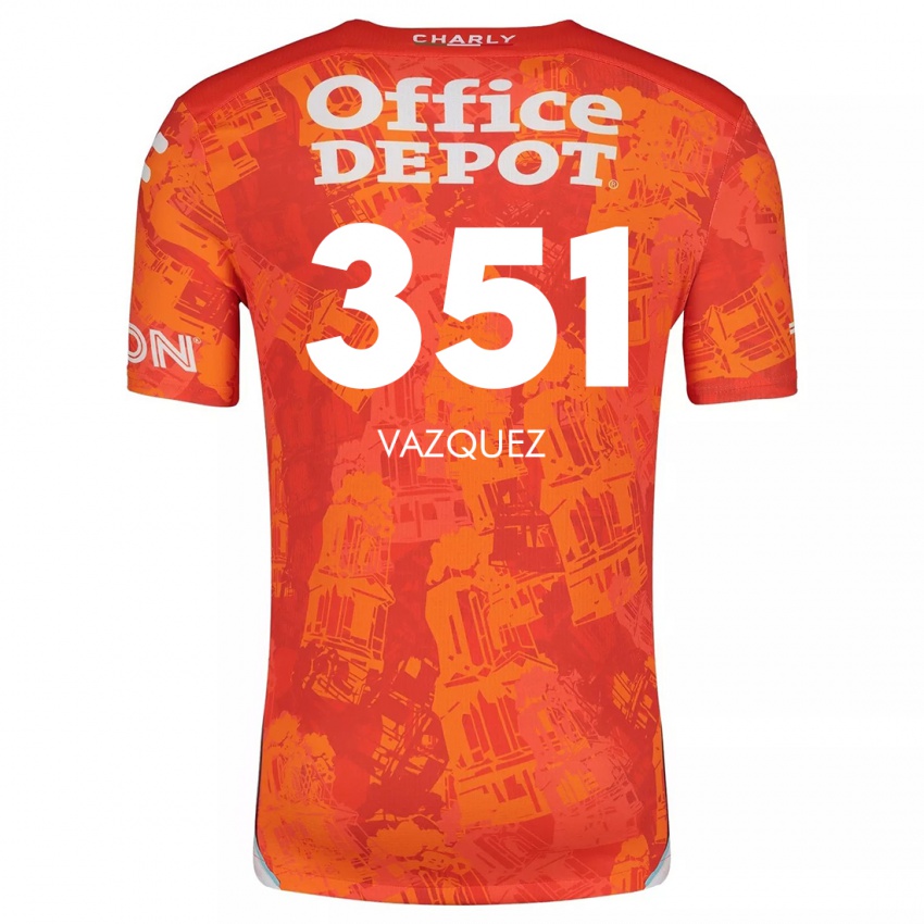 Niño Camiseta Maximo Vázquez #351 Naranja Blanco 2ª Equipación 2024/25 La Camisa Argentina