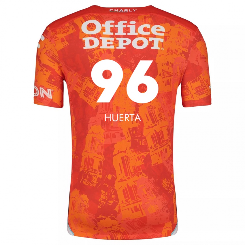 Niño Camiseta Edwin Huerta #96 Naranja Blanco 2ª Equipación 2024/25 La Camisa Argentina