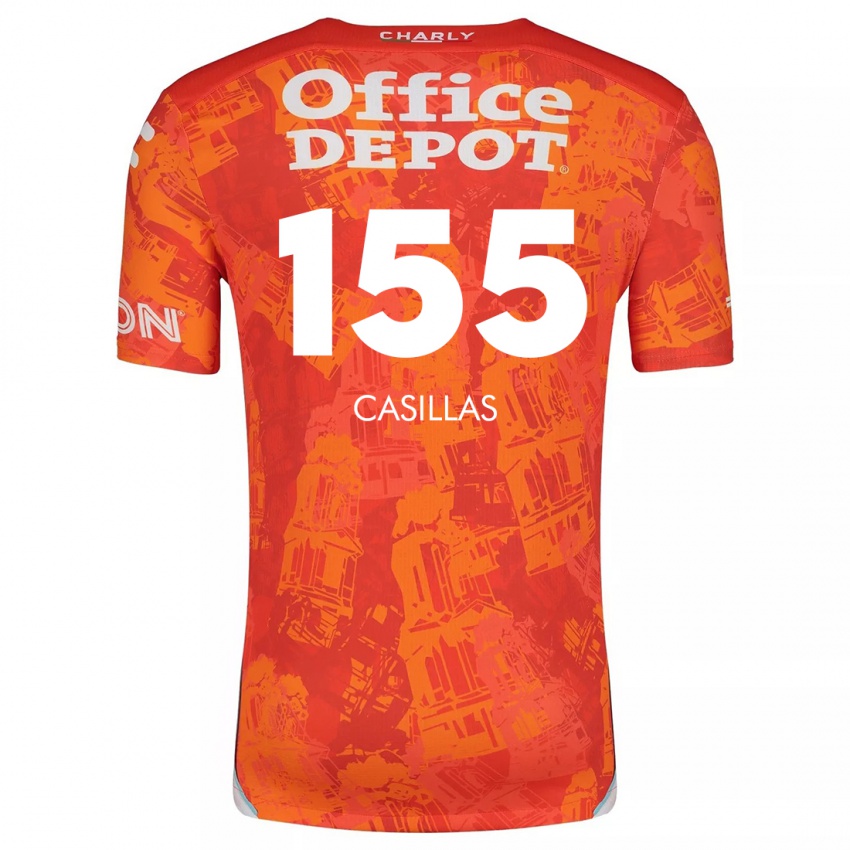 Niño Camiseta Johan Casillas #155 Naranja Blanco 2ª Equipación 2024/25 La Camisa Argentina