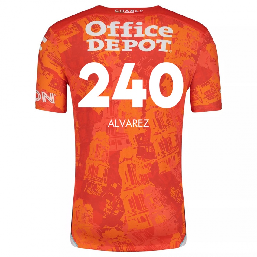 Niño Camiseta Gael Álvarez #240 Naranja Blanco 2ª Equipación 2024/25 La Camisa Argentina