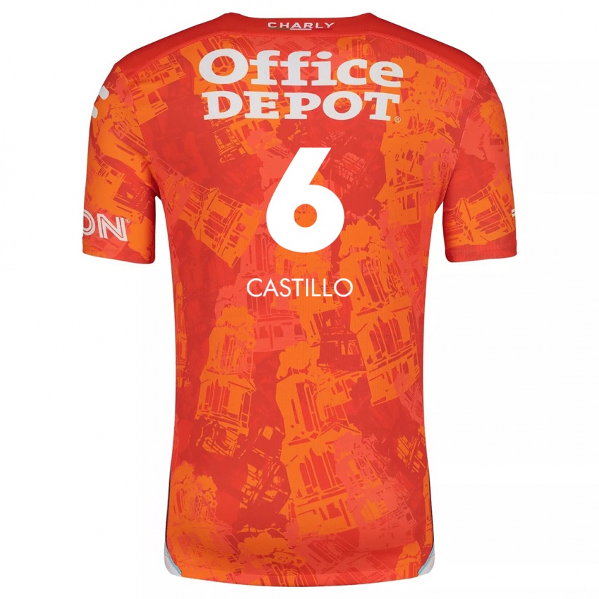 Niño Camiseta Byron Castillo #6 Naranja Blanco 2ª Equipación 2024/25 La Camisa Argentina